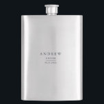 Groom Gift Navy Blue Minimalist Wedding Hip Flask<br><div class="desc">Fully customisable wedding flask with dark navy blue text.</div>