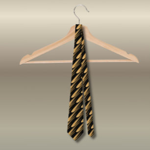 Groom Gold and Black Wedding  Neck Tie