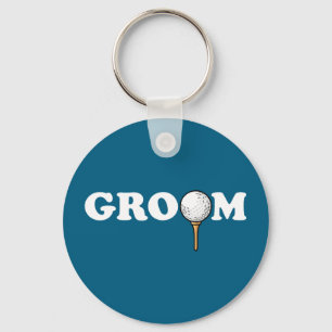 Groom golf ball golfer men bachelor funny party key ring