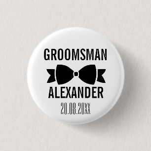 Groom Groomsman Wedding Party Favour Keepsake 3 Cm Round Badge