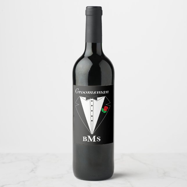 Groom, Groomsmen and Best Man Bachelor Party ⭐⭐⭐⭐⭐ Wine Label (Front)