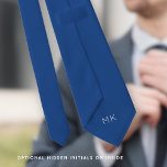 Groom Groomsmen Initials Blue Wedding<br><div class="desc">Groom Groomsmen Initials Mid Blue Wedding. Hidden on the back you can easily personalise the initials so there can be no mistaking who's tie belongs to who! The colour and font of the initials and also the tie colour can be changed if you so wish to match your own wedding...</div>