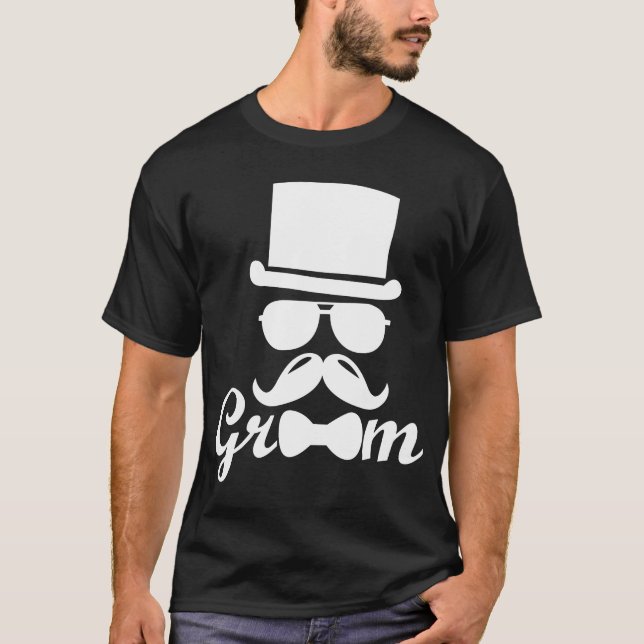 Groom Groomsmen Wedding groom gift Tuxedo Bachelor T-Shirt (Front)