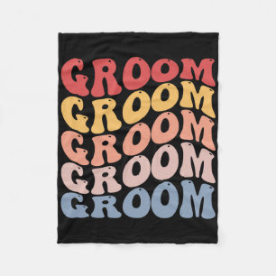Groom Groovy Bachelor Party Fleece Blanket
