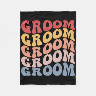Groom Groovy Bachelor Party  Fleece Blanket