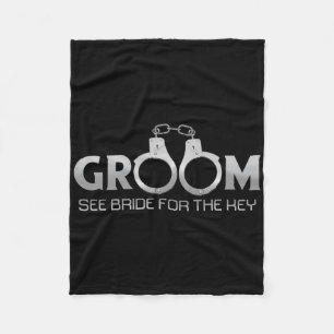 Groom Handcuffs See Bride For The Key Prisoner Han Fleece Blanket