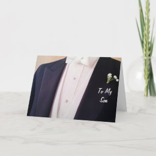 GROOM IN HIS TUX-SON ON YOUR WEDDING DAY CARD