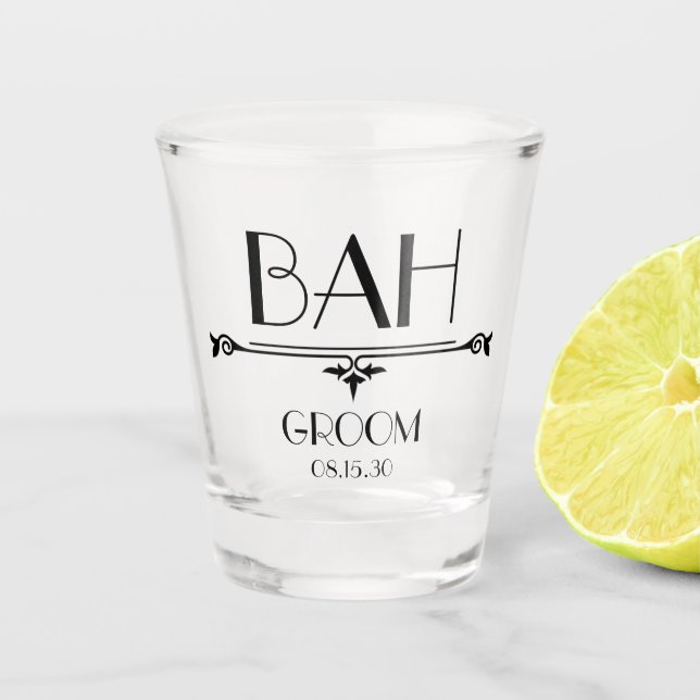 Groom Initials Shot Glass (Front)