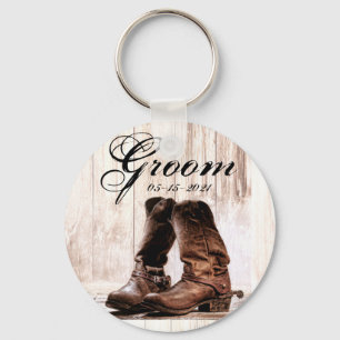 Groom Key Chain boots country rustic western wear