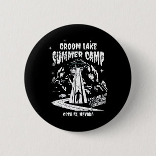 Groom Lake Summer Camp - Funny Area 51 Alien Ufo G 6 Cm Round Badge
