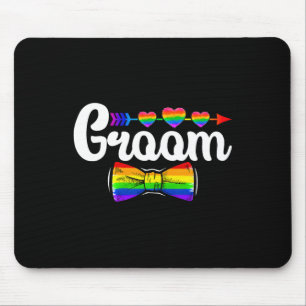Groom Lgbt Pride Gay Bachelor Wedding Engagement L Mouse Pad