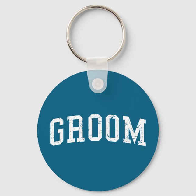 Groom matching bride bachelor party wedding groom  key ring (Front)