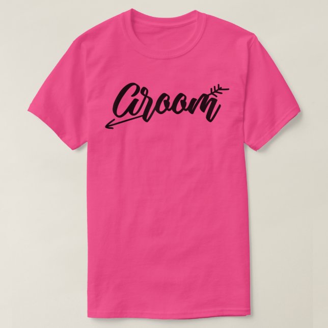 Groom Matching Cute Arrow Engagement Wedding Party T-Shirt (Design Front)
