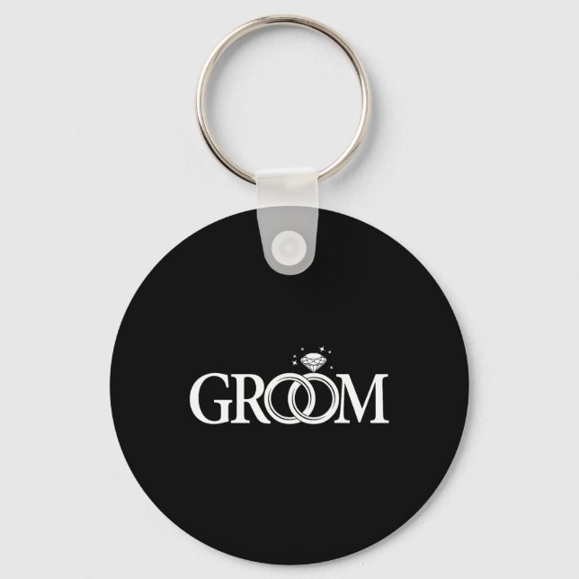 Groom Men Wedding Day Bachelor Party  Key Ring (Front)