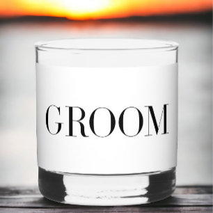 Groom Modern Personalised Minimalist Whiskey Glass