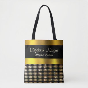 Groom Mother Elegant Classy Gold Damask Embossed  Tote Bag