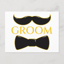 Groom Moustache And Bow Tie