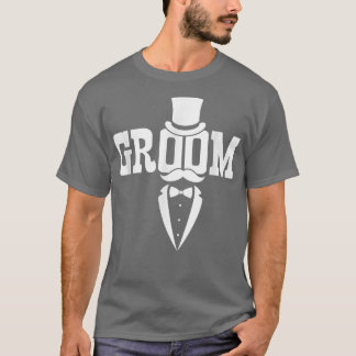 Groom Moustache Hat Wedding Bachelor Party Husband T-Shirt