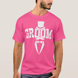 Groom Moustache Hat Wedding Bachelor Party Husband T-Shirt
