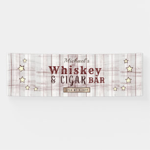 Groom Name Vintage Wood Whiskey and Cigar Bar   Banner