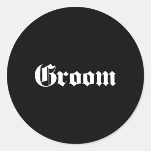 Groom Old School Design - Bachelor Party - Wedding Classic Round Sticker