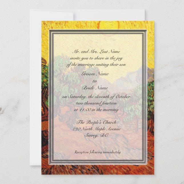 Groom parent's wedding invitations (Front)
