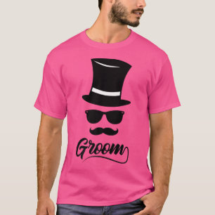 Groom Party Hat Sunglasses Moustache Wedding Groom T-Shirt