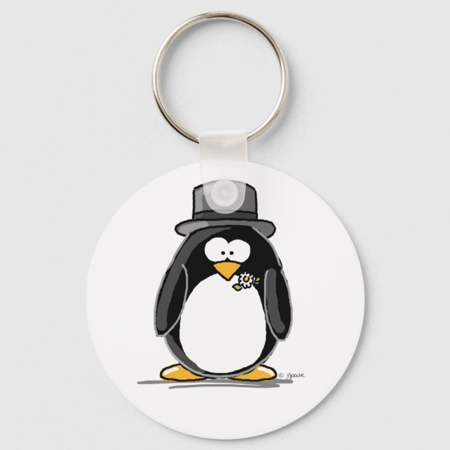 Groom Penguin Key Ring (Front)