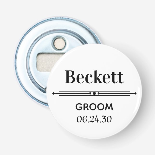 Groom Personalised Bottle Opener (Front)