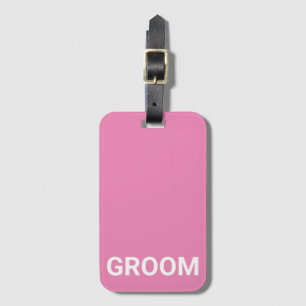 Groom Personalised Simple Modern Luggage Tag