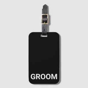 Groom Personalised Simple Modern Luggage Tag