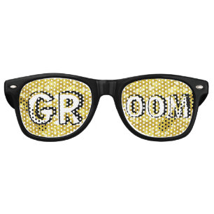 GROOM retro Shades golden / Fun Party Sunglasses