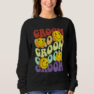 groom retro smile face wedding celebration bachelo sweatshirt