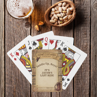 Groom’s Last Rodeo Cowboys Saddle Up Boys Playing Cards