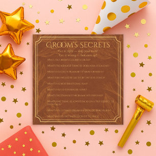 Groom’s Secrets Bachelor Party Trivia Card