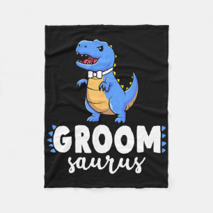Groom Saurus Dinosaur Engagement Wedding Couples M Fleece Blanket