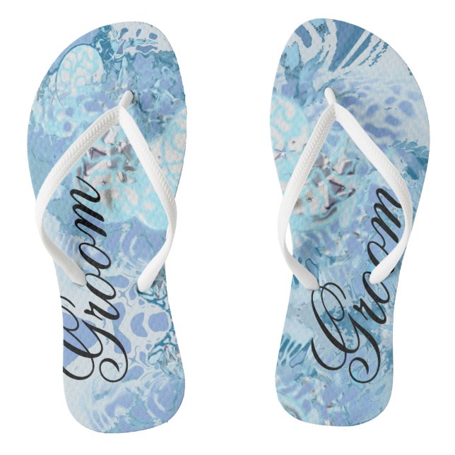 Groom Sea  Mirror Blue Jandals (Footbed)