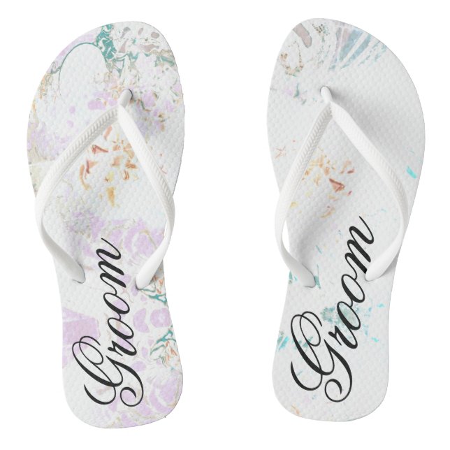 Groom Sea  Mirror Whhite Jandals (Footbed)