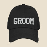 Groom Simple Modern Typography Wedding Custom Embroidered Hat<br><div class="desc">Groom Simple Modern Typography Wedding Custom Embroidered Baseball Cap features the simple modern embroidered text "Groom". Perfect as a gift for the groom for his honeymoon or bachelor party. Created by Evco Studio www.zazzle.com/store/evcostudio</div>