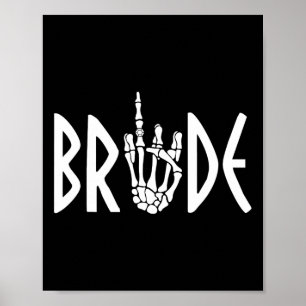 Groom Skeleton Gothic Wedding Engagement Halloween Poster