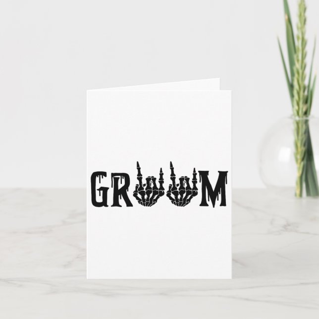 Groom Skeleton Hand Bride Halloween Wedding Bachel Card (Front)