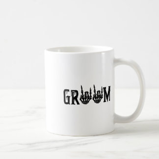 Groom Skeleton Hand Bride Halloween Wedding Bachel Coffee Mug