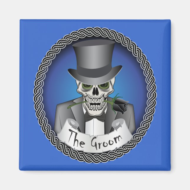 Groom Skull Magnet (Front)