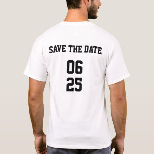 Groom Sports Style Matching Couple Save the Date T-Shirt