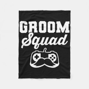 Groom Squad Bachelor Party Groomsmen Gamer  Fleece Blanket