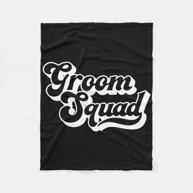 Groom Squad Bachelor Party Men Crew Matching Group Fleece Blanket (Front)