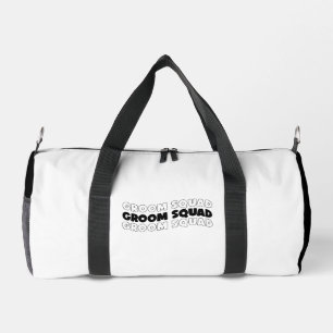 GROOM  SQUAD Black White  Duffle Bag