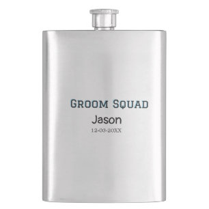 Groom Squad groomsman bachelorette party add name  Hip Flask