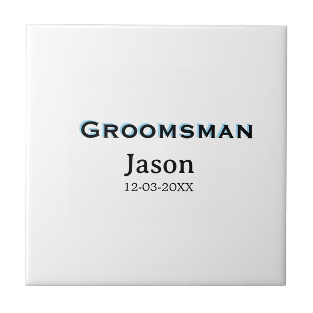 Groom Squad groomsman bachelorette party add name  Tile (Front)
