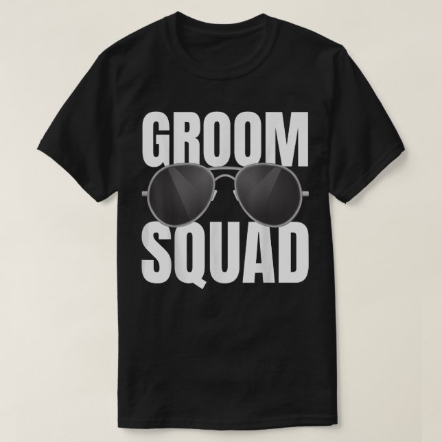 Groom Squad Groomsmen Crew Team Funny Bachelor Par T-Shirt (Design Front)